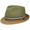 Stetson  Licano Toyo Straw Summer Trilby Hat Moss/Beige