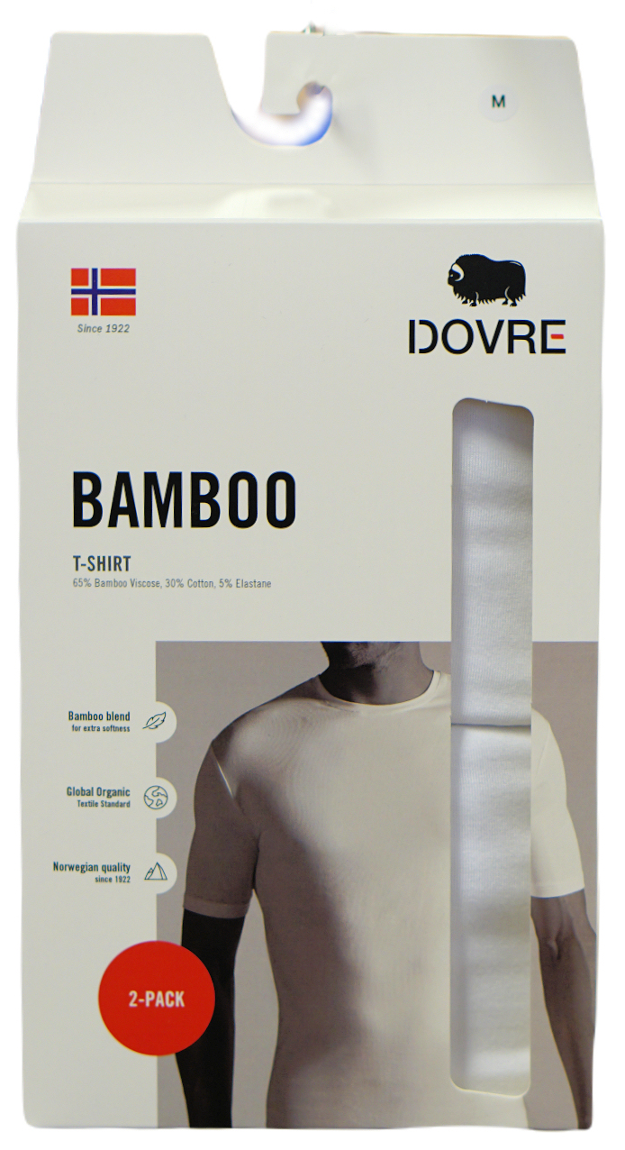 Dovre Bambus T-skjorte 2-pak - Hvit