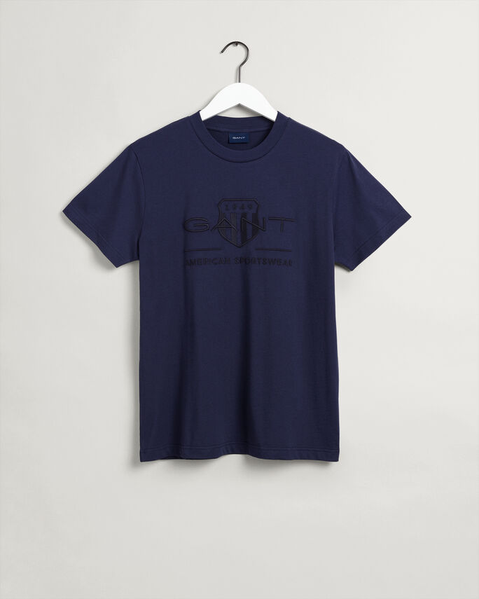 Gant D1. Tonal Archive Shield T-Shirt - Evening Blue