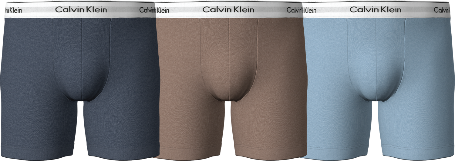Calvin Klein BOXER BRIEF 3PK - MID NAVY, MAUVE BROWN, ICELAND BLUE