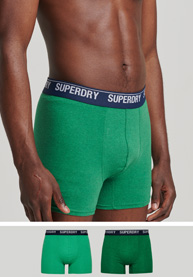 SuperDry BOXER MULTI DOUBLE PACK - Oregon/Bright Green