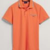 Gant 3-COL TIPPING SOLID SS PIQUE - APRICOT ORANGE
