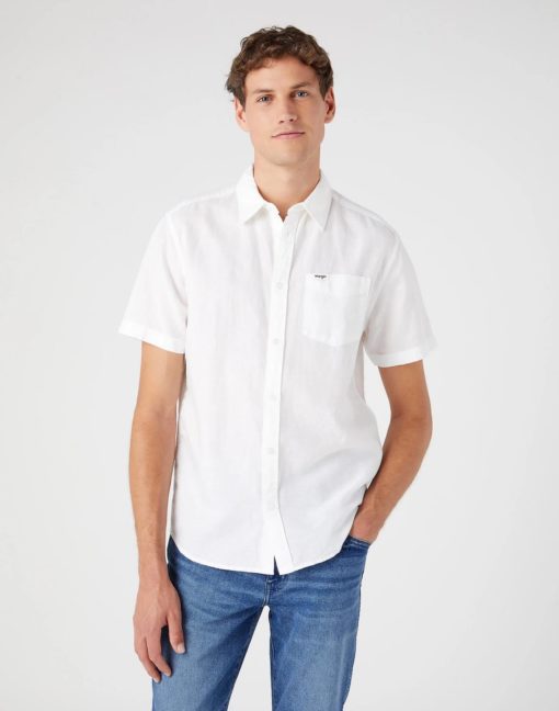 Wrangler Pkt Shirt k/erm - White