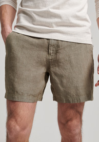 Superdry Studios Overdyed Linen Shorts - Washed Khaki