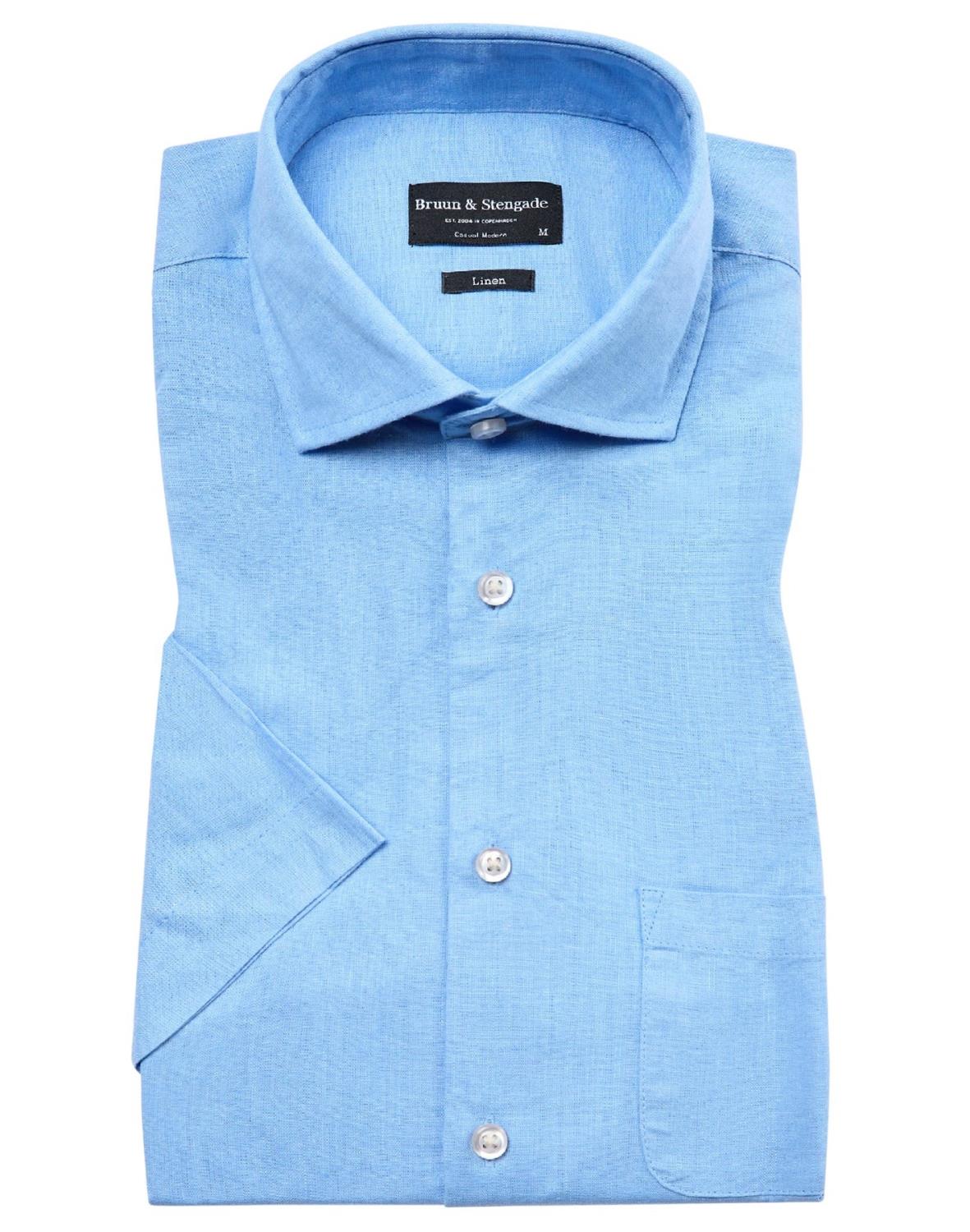 Bruun & Stengade Gandia Linskjorte k/erm - Light Blue