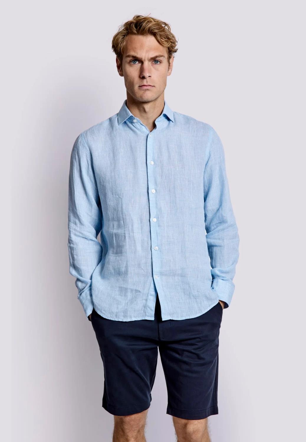 Bruun & Stengade Toledo Linskjorte - Light Blue