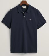 Gant REG SHIELD SS PIQUE POLO - EVENING BLUE
