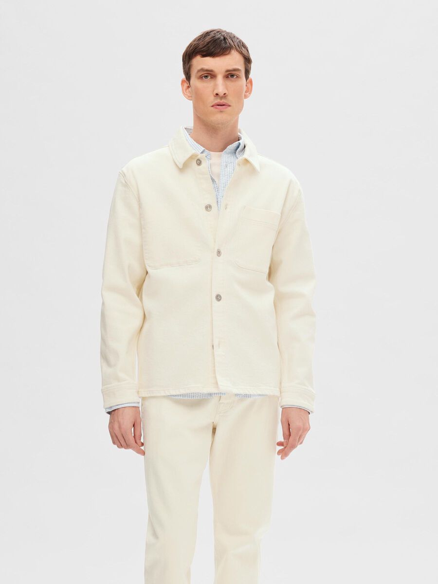Selected SlhJake 3411 Colored Overshirt - Egret/Off-White