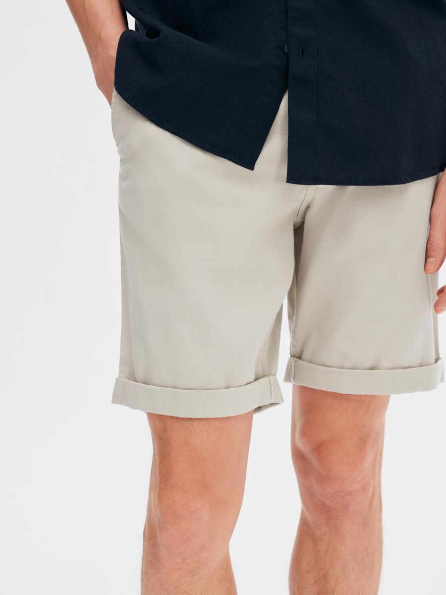 Selected Luton Flex Shorts - Pure Cashmere/w Oatmeal