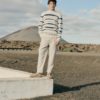 CASUAL FRIDAY CFKarl Uneven Striped Knit - White Asparagus