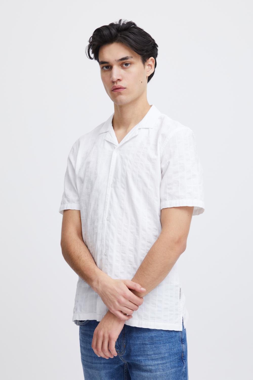 Casual Friday Anton SS Structure Shirt - Hvit