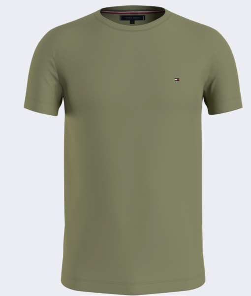 Tommy Hilfiger STRETCH SLIM FIT TEE - Faded Olive