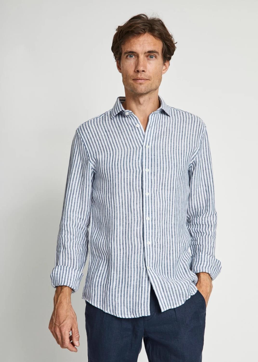 Bruun & Stengade Sydney Skjorte - Blue/White