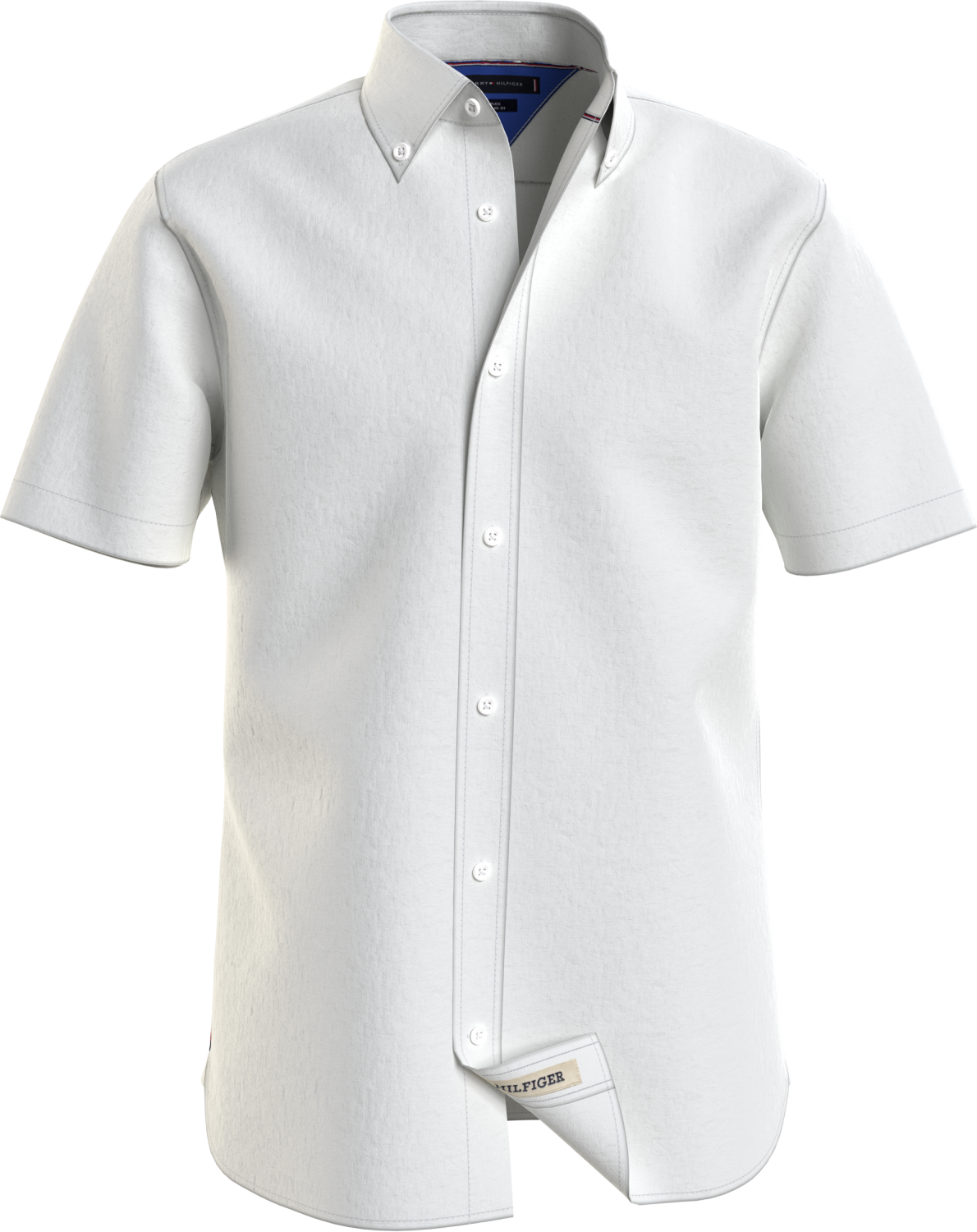 Tommy Hilfiger PIGMENT DYED LINEN RF SHIRT S/S - Optic White