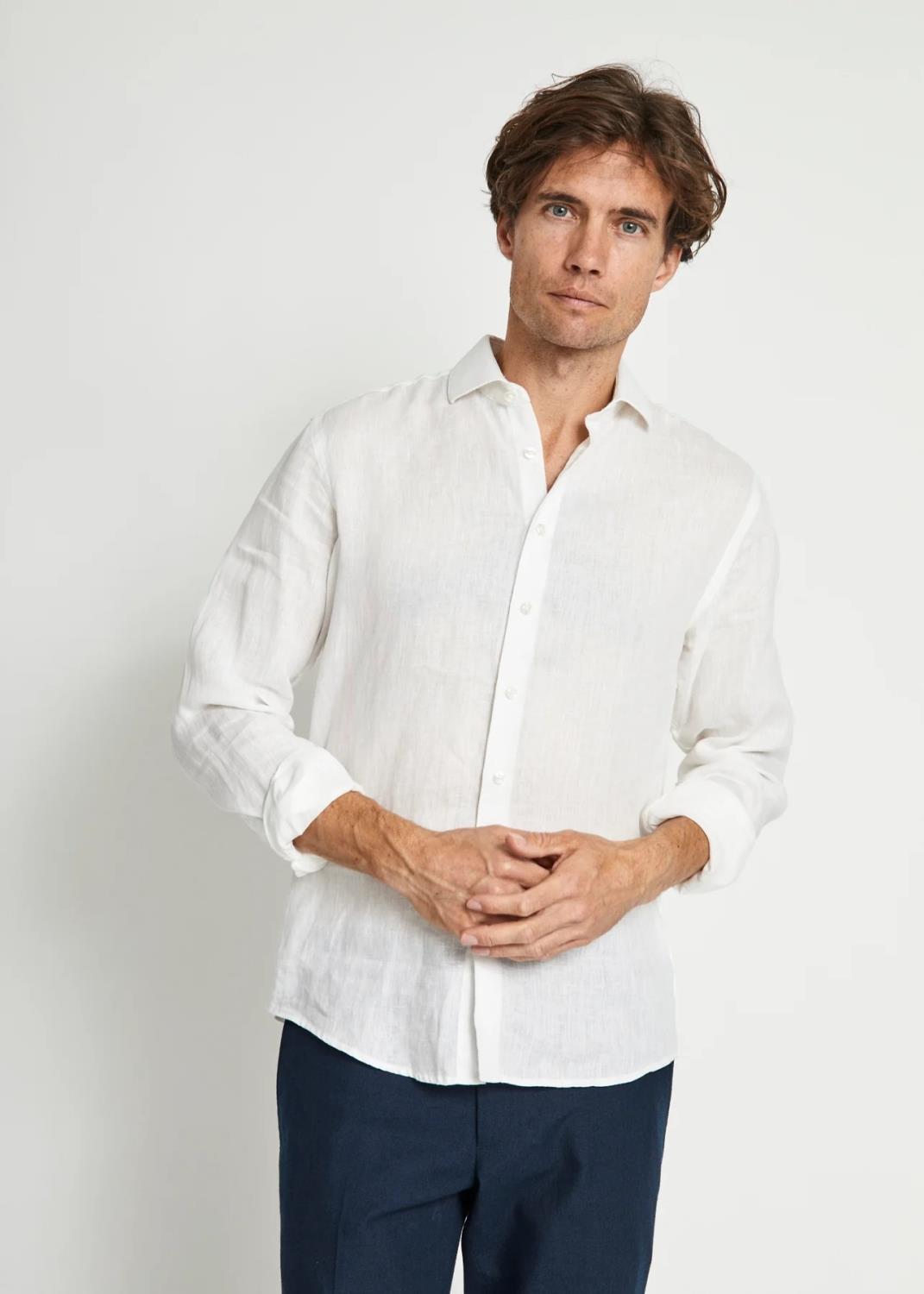BRUUN & STENGADE BS Brisbane Casual Modern Fit Shirt - White