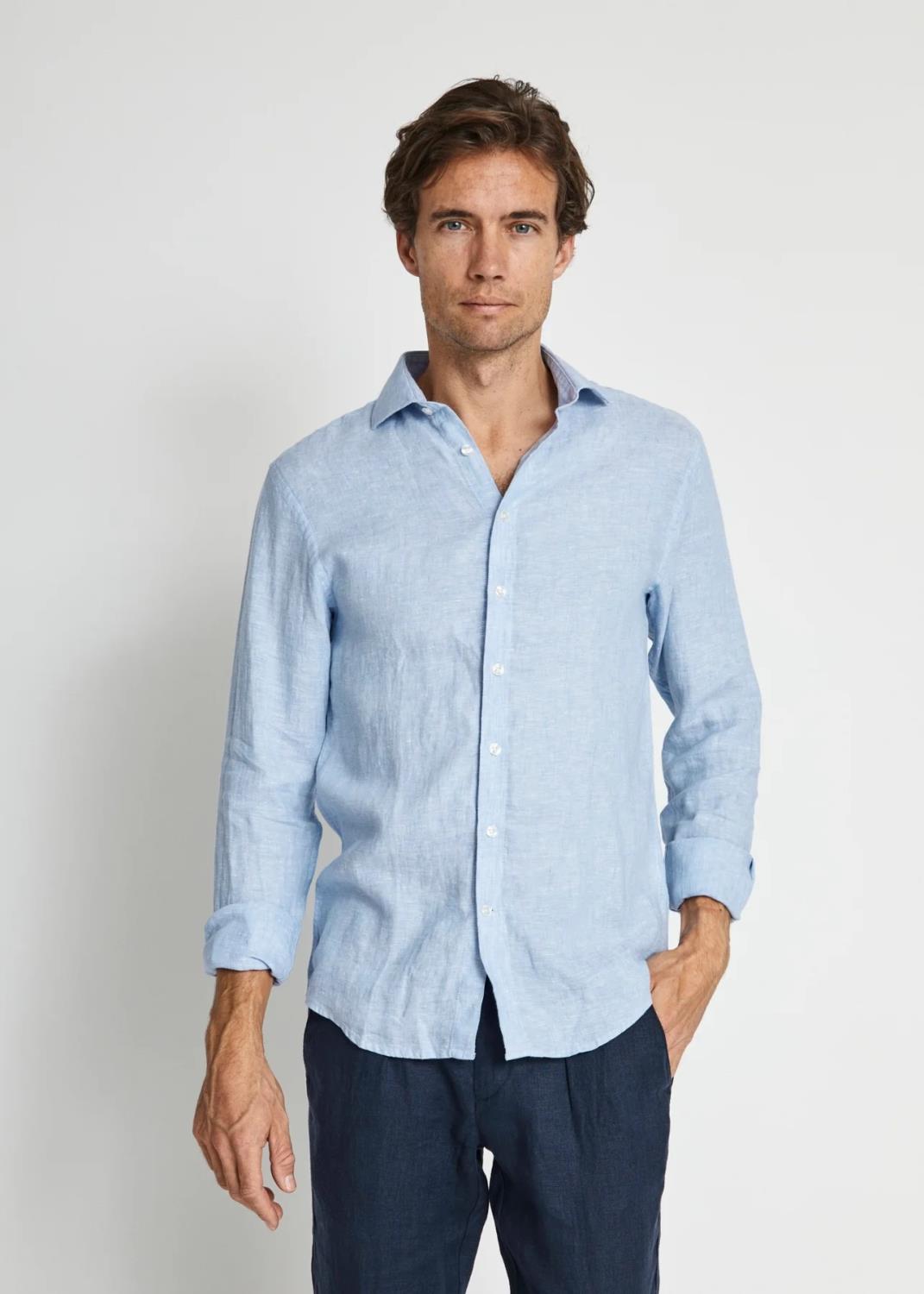 BRUUN & STENGADE BS Brisbane Casual Modern Fit Shirt - Light Blue