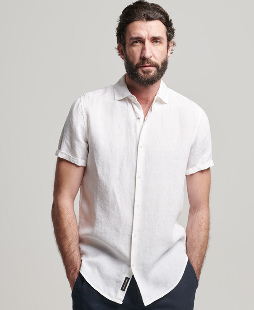 Superdry Studios Casual Linen S/S Shirt - Optic White
