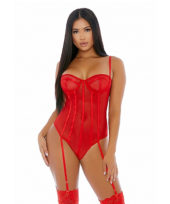 Forplay Sheer Up Mesh Teddy