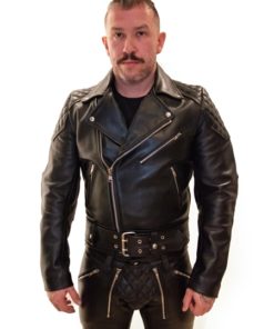 Mr.B Leather Motor Jacket m/ryggpadding
