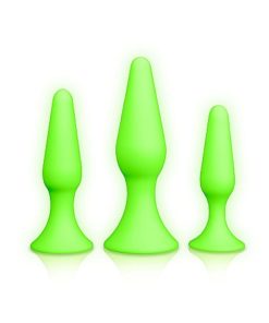 Ouch! Glow in the dark Buttplugg 3pk