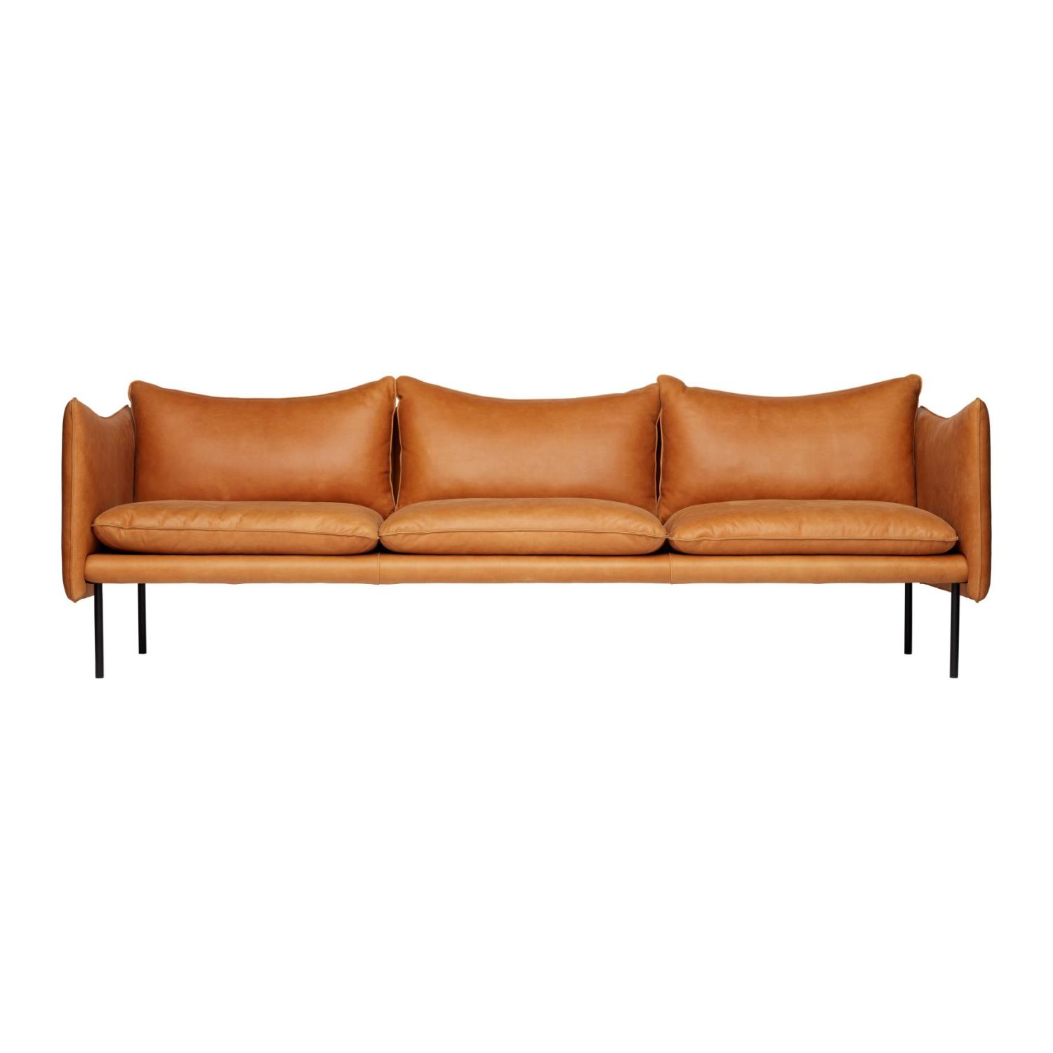 Tiki | 3-seter Sofa | Skinn Vintage Cognac | Ral 9005