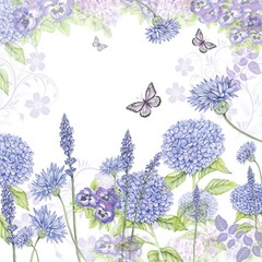 Kaffe servietter purple wildflowers 25x25