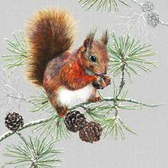 Lunsj servietter Squirrel in winter