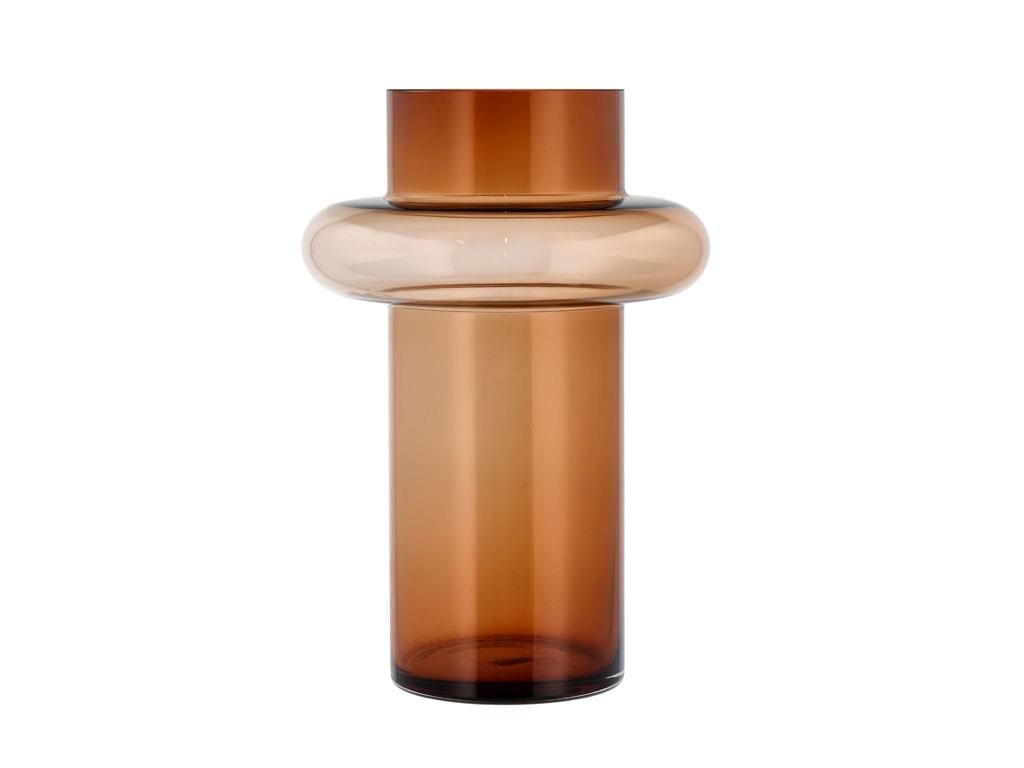 Vase Tube 30 cm Amber Glass