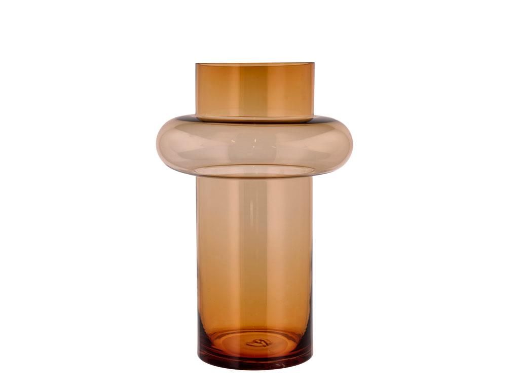 Vase Tube 40 cm Amber Glass