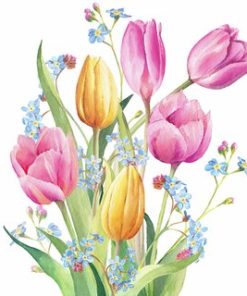 Lunsj servietter Tulips Bouquet