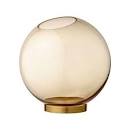 Globe glass vase Amber & gold Large