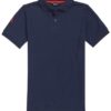 WoolLand  Kristiansand pique shirt Short sleeve Blue Ink