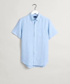 Gant Reg Linen SS Shirt Capri Blue