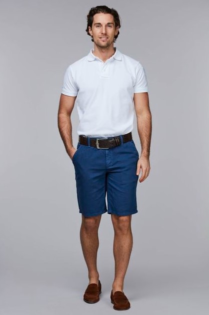 Hansen & Jacob Classic Linen Shorts Mid Blue