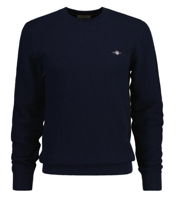Gant Micro Texture Sweater Blue