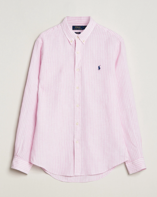 Polo Ralph Lauren Long Sleeve- Sport Shirt Pink/ White