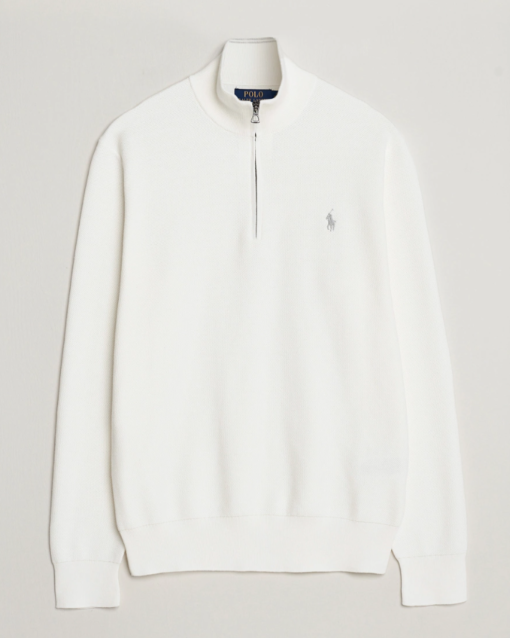Polo Ralph Lauren Long Sleeve Pullover Half Zip White