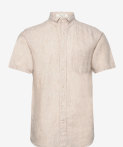Gant Reg Linen Ss Shirt Dry Sand