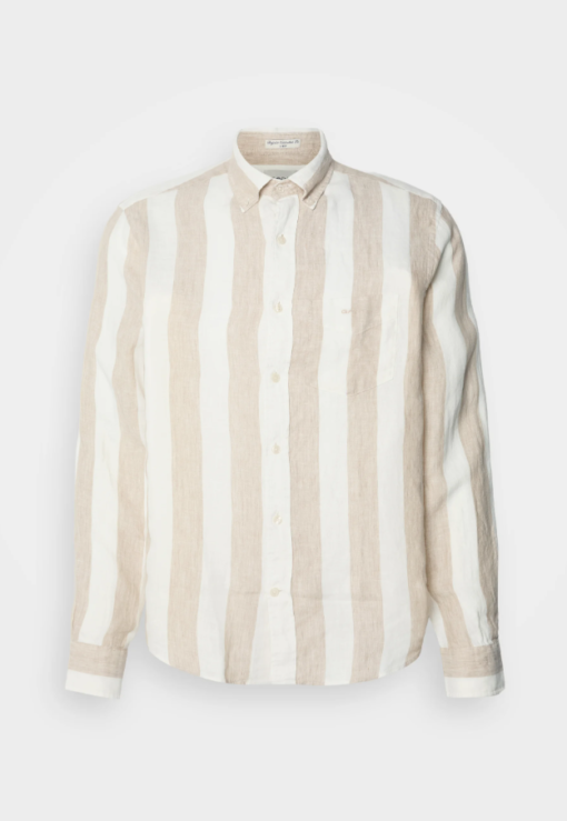 Gant Reg Bold Stripe Linen Shirt Concrete Beige