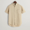 Gant Reg Gmnt Dyed Linen Ss Shirt Concrete Beige