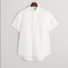 Gant Reg Linen Ss Shirt White