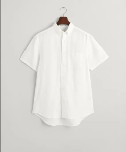 Gant Reg Linen Ss Shirt White