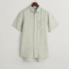 Gant Reg Linen Ss Shirt Kalamata Green