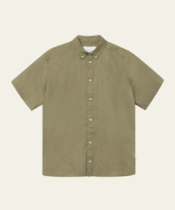 Les Deux Kris Linen SS Shirt Surplus Green
