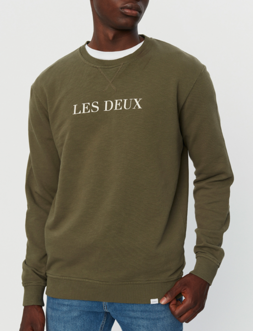 Les Deux Sweatshirt Olive Night/Ivory