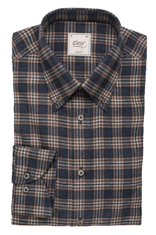 Oscar of Sweeden Shirt Indigo Blue Check