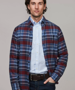 Hansen & Jacob Lumberjack Check Flanel Comfort Shirt Blue 46