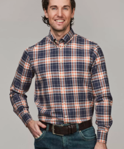 Hansen & Jacob Wooland Check Flanel Shirt Blue 46