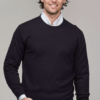 Hansen & Jacob Crewneck Sweater Alcantara E-Patch Navy