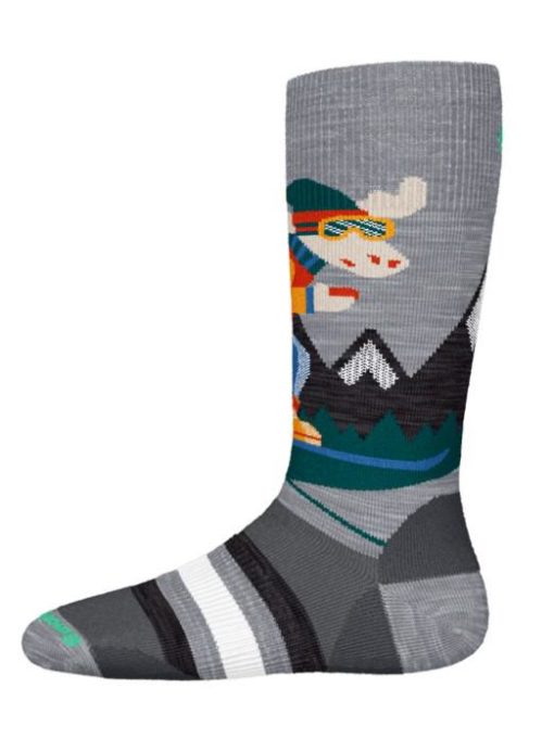 Smartwool  Kids´ Wintersport Full Cushion Mountain Moose Pattern Otc Socks, ullsokker, barn